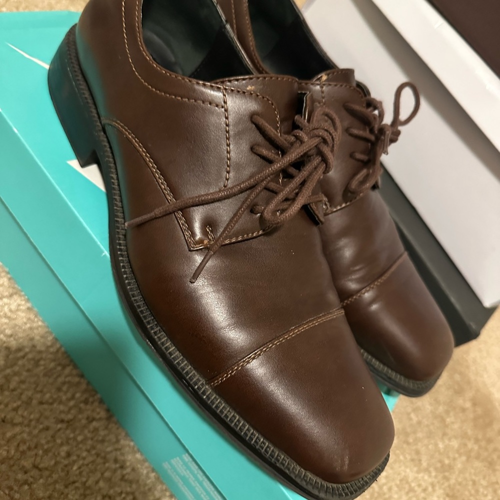 Alfani Brown Leather Oxford Shoes